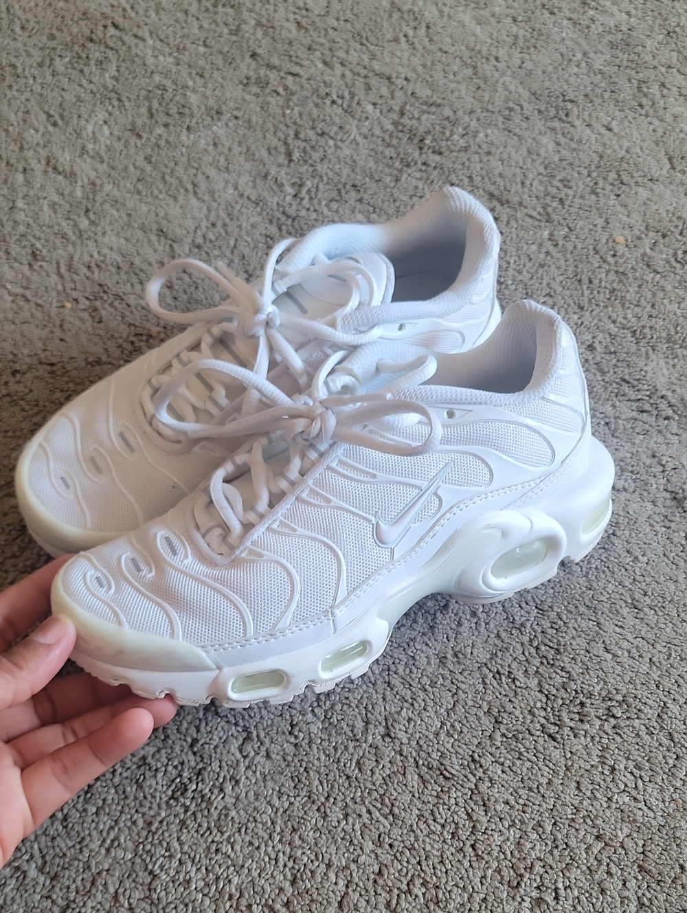 Nike Kids All-White Mesh & Air Cushion Sneakers